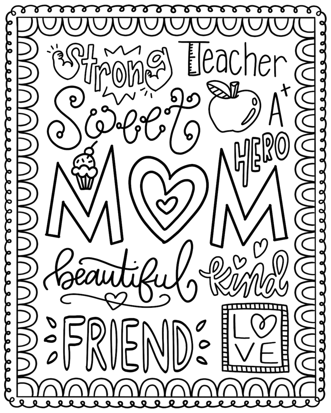 Mother’s Day Coloring Page - Etsy