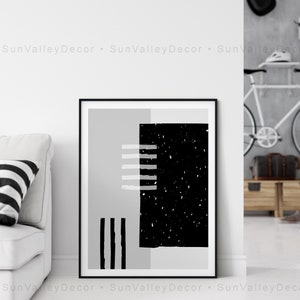 Minimalist Wall Art, Geometric Wall Art, Modern Wall Art, DIGITAL DOWNLOAD, Abstract Printable, Black and White Art image 3