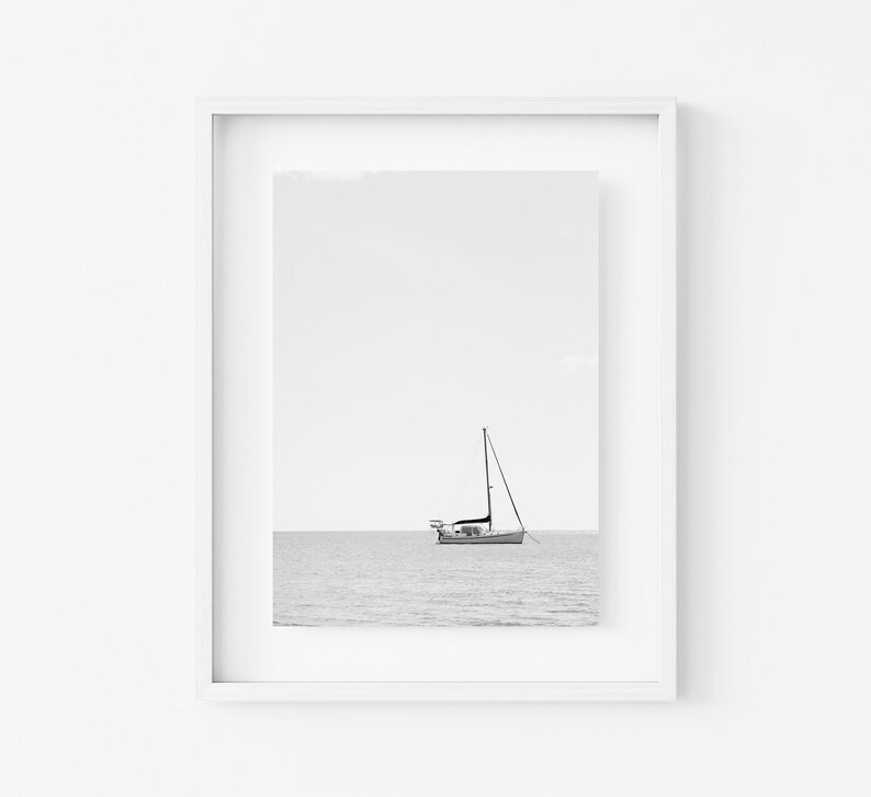 Black and White Beach Prints Set of 6 Large Coastal Set Etsy