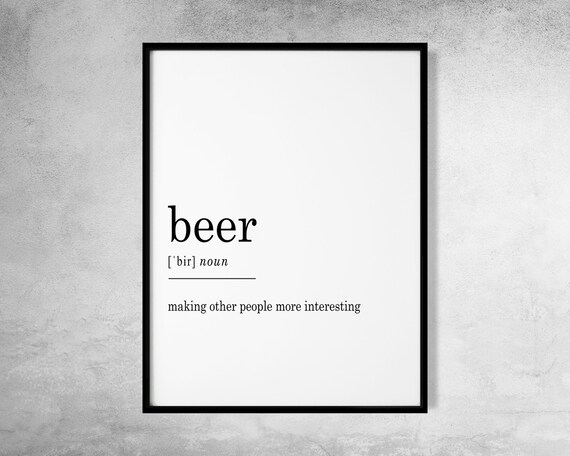 Beer Definition Beer Print Definition Print Funny Etsy