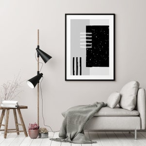 Minimalist Wall Art, Geometric Wall Art, Modern Wall Art, DIGITAL DOWNLOAD, Abstract Printable, Black and White Art image 2