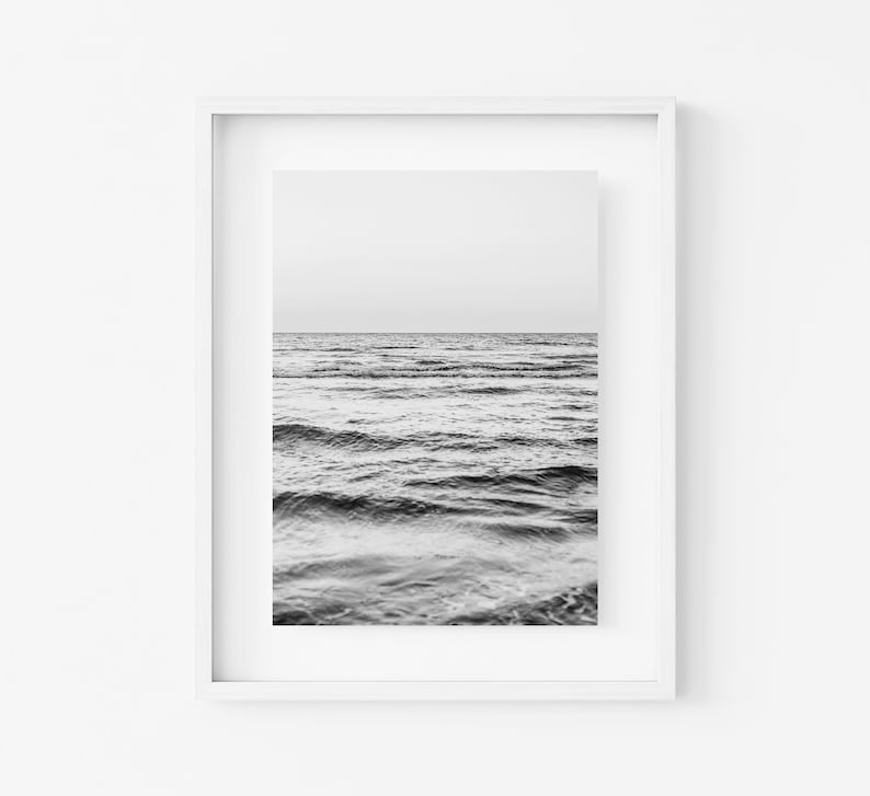 Black and White Beach Prints Set of 6 Large Coastal Set Etsy