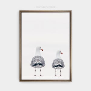 Seagulls Photo Coastal Birds Printable | Pastel Beach House Decor | Minimalist Nature Wall Art | Neutral Digital Download Art | 2041