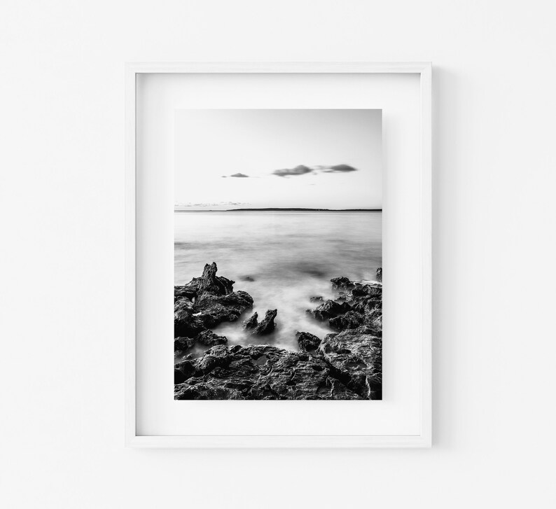 Black and White Beach Prints Set of 6 Large Coastal Set Etsy