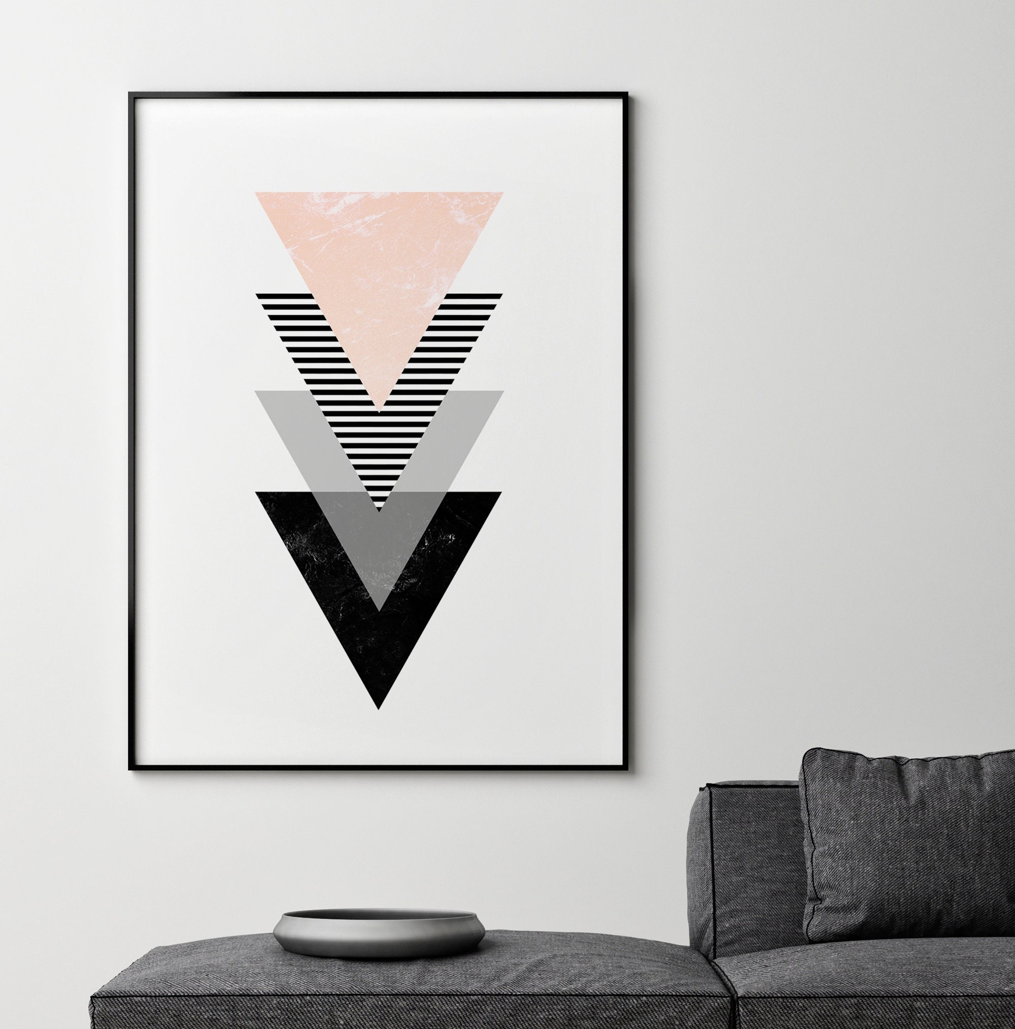 Digital print Wall decor Nordic Style Neutral Gray Pink Triangles wall art Printable art Geometric Office Salon Minimalist Modern art Digital print Wall decor Nordic Style Neutral Gray Pink Triangles wall art Printable art Geometric Office Salon Minimalist Modern art