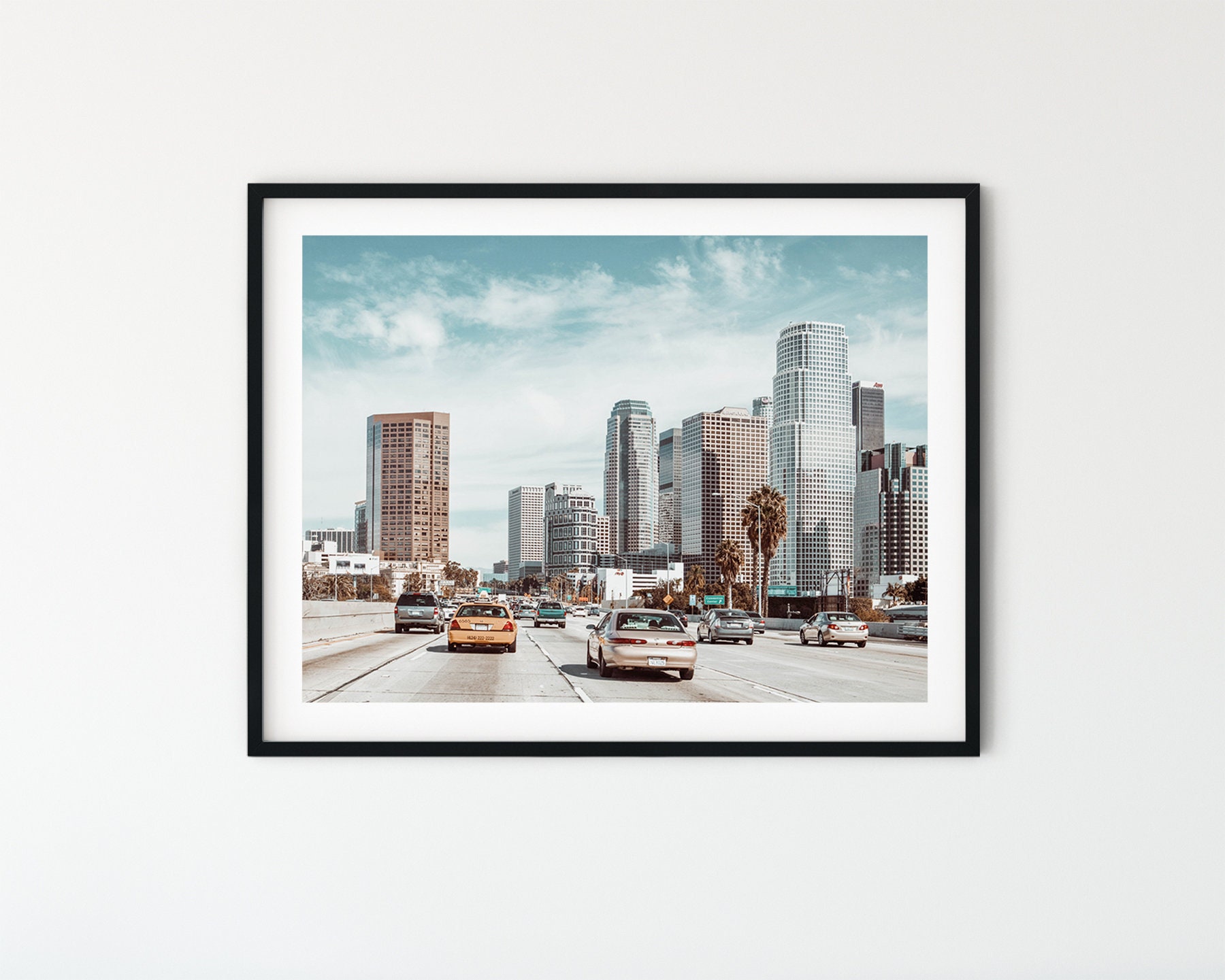 Los Angeles Wall Art Los Angeles Print Los Angeles Skyline Etsy