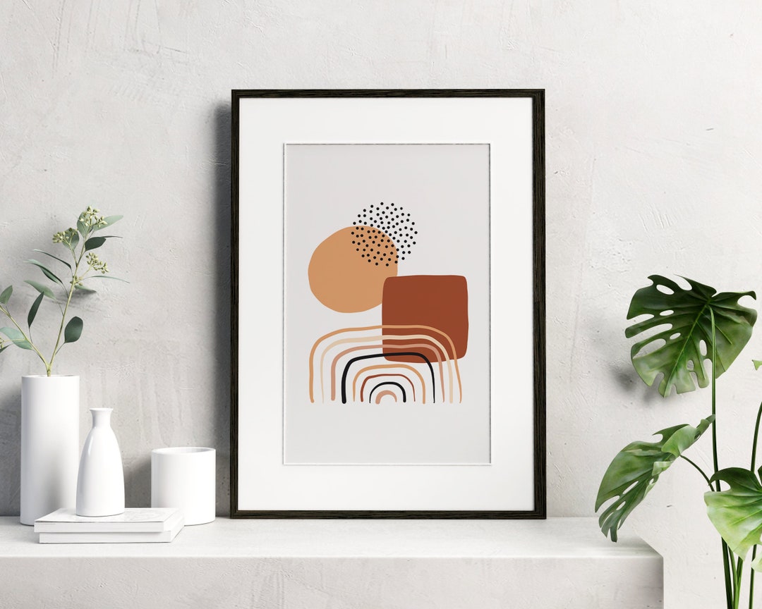 Geometric Abstract Art Boho Printable Terracotta Wall Art - Etsy