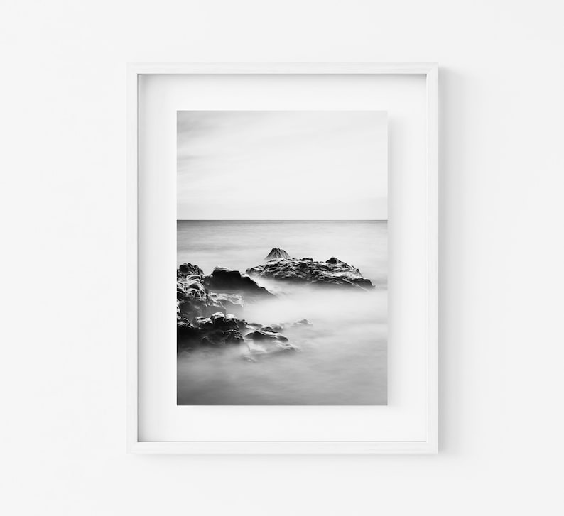 Black and White Beach Prints Set of 6 Large Coastal Set Etsy