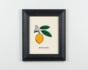 Meyer Lemon Original Block Print | Limited Edition | Linocut | Illustration | 8x10