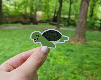 Cartoon Turtle Sticker - Cute Animal Sticker - Gifts for Daughter - Water Bottle Sticker - Laptop Sticker - Turtle Sticker