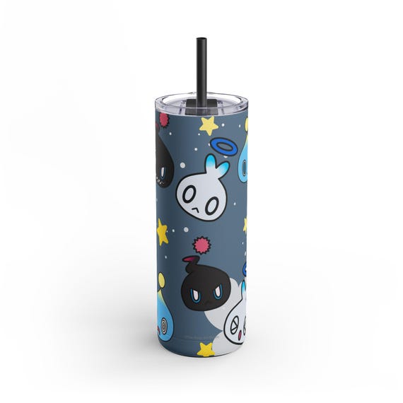 Normal/Hero/Dark Chao from Sonic the Hedgehog Skinny Tumbler with Straw, 20oz (Design 30)