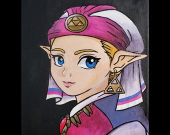 The Girl with a Pearl Earring X Princess Zelda (9x12 in)