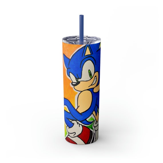 Sonic The Hedgehog Skinny Tumbler with Straw, 20oz