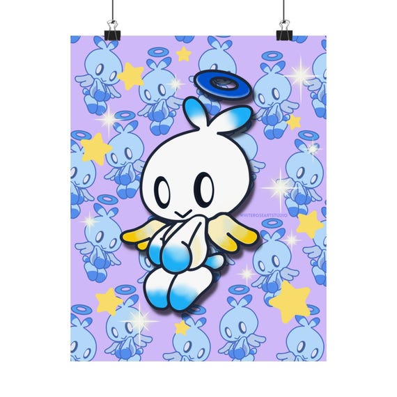 Hero Chao Matte Poster, Sonic the Hedgehog Wall Art, Video Game Room Decor, Game Lover Gift, Retro Gamer Print, Kids Room Decoration