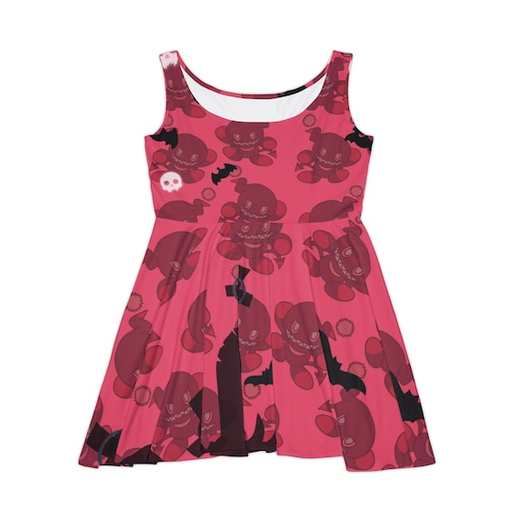 Dark Chao Sonic the Hedgehog Women's Skater Dress, Cute Gamer Fashion, Video Game Inspired Clothing, Gifts for Gamers, Casual Wear