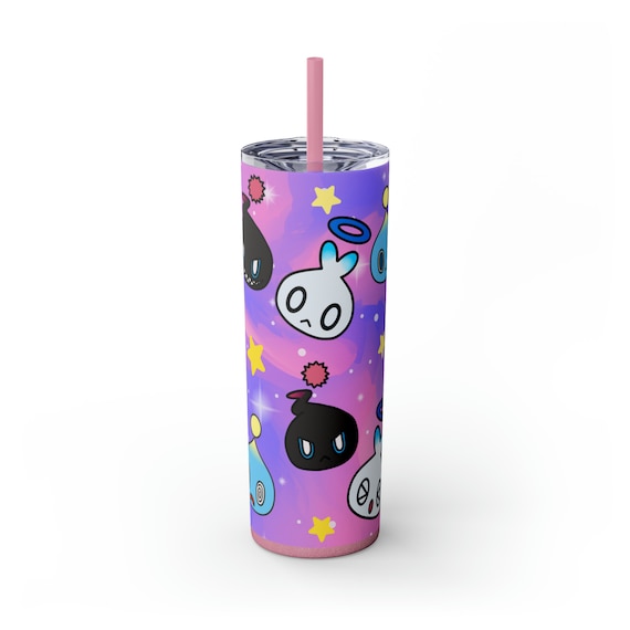 Normal/Hero/Dark Chao from Sonic the Hedgehog Skinny Tumbler with Straw, 20oz (Design 1)
