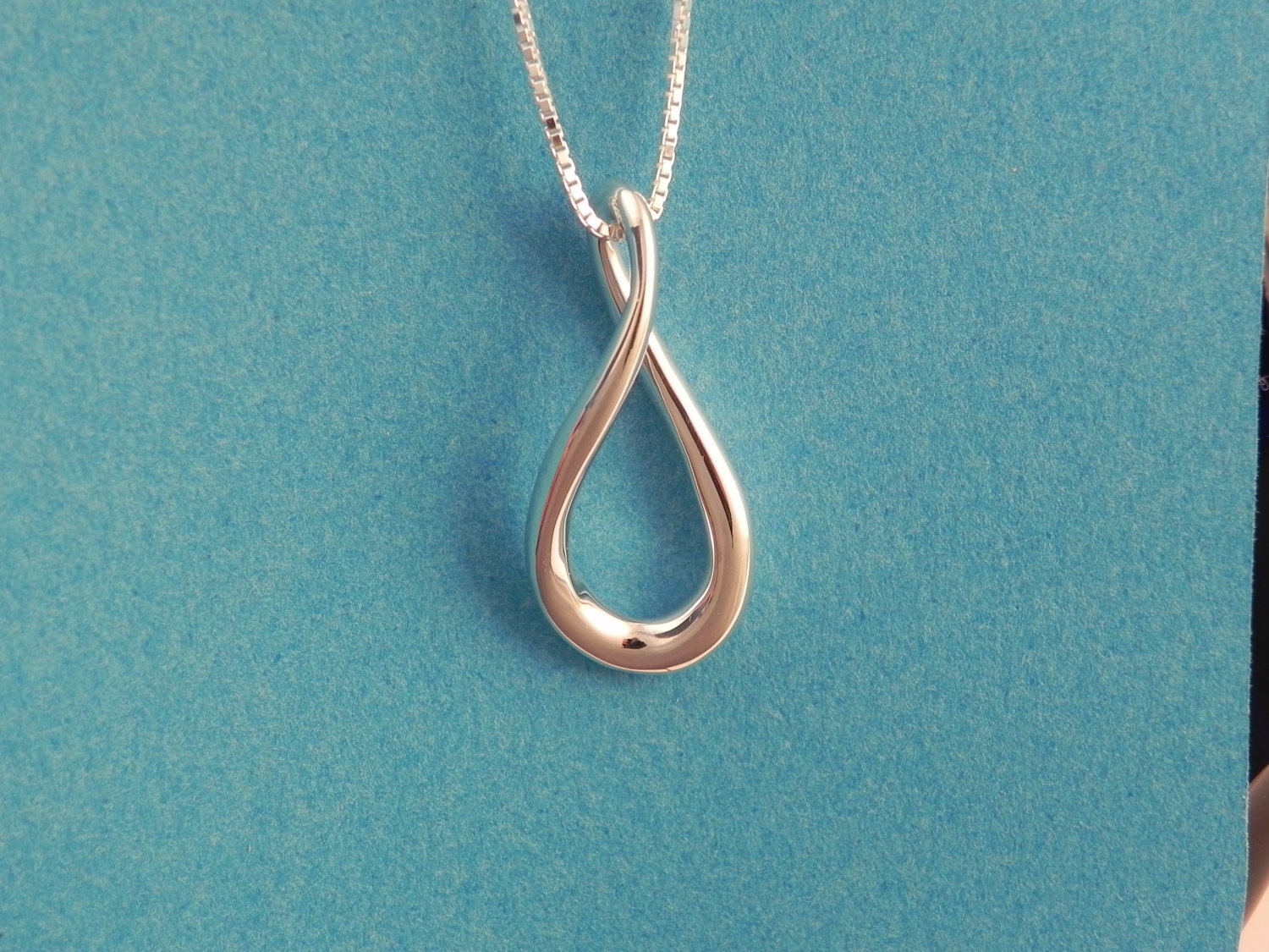 Large Infinity Pendant With Chain Etsy