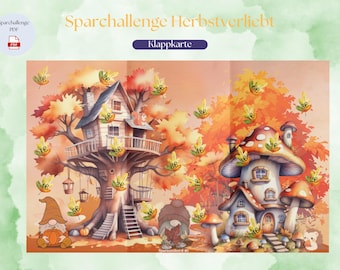 Savings Challenge Autumn in Love suitable for A6 Binder PDF direct download/A2024187