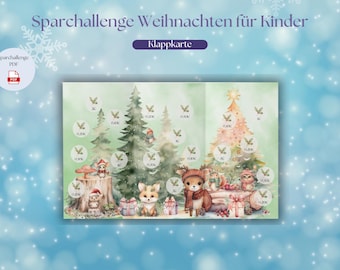 Christmas savings challenge for children, suitable for A6 binder, PDF direct download/A2024113