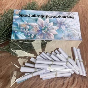 Sparchallenge Adventskalender Lose / Budgetierung / sparen / Weihnachten / Adventszeit / Advent
