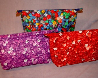 Gaming Dice pattern Zipper Bag in three color options