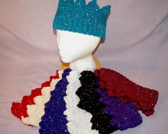 Sparkly Princess Crown Ear Warmers, Headband, Adult Size, in 7 colors.