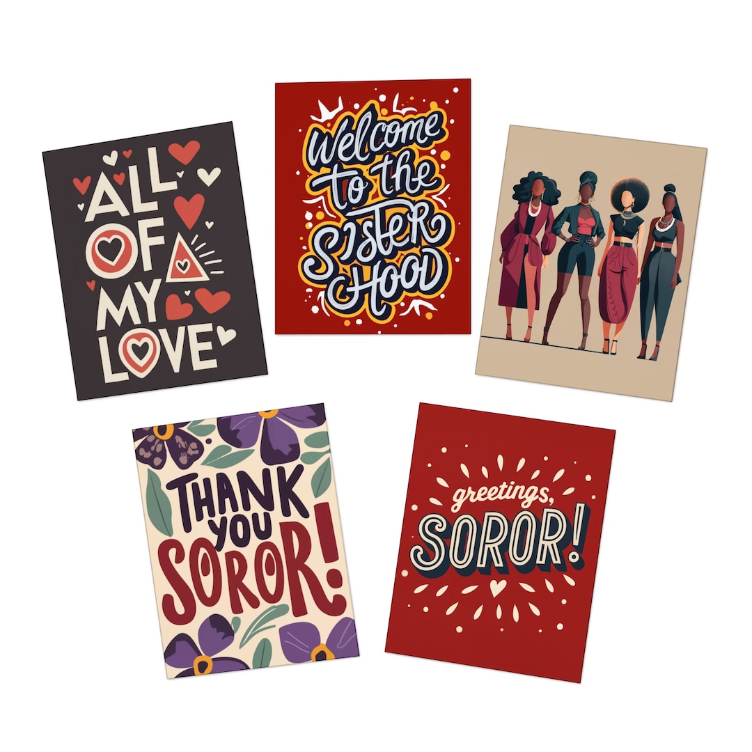 Delta Themed Greeting Card 5pack DST Cards, Multipack, D9 Black