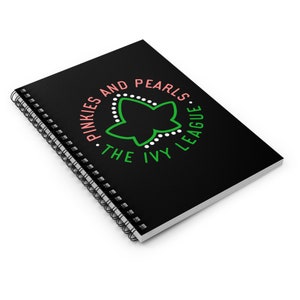 Pinkies + Pearls Mini Notebook: Black Sorority Gift