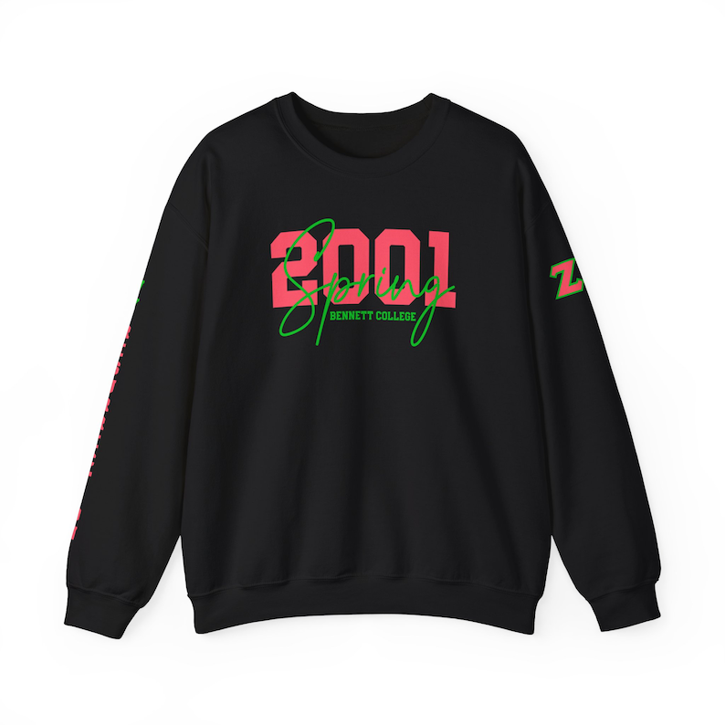 Personalized Line Sister Sweatshirt: Alpha D9 Black Sorority Gift Black