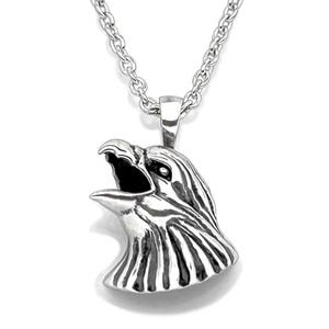 Silver Eagle Necklace, Eagle Jewelry, Eagle Pendant, Silver Eagle Head Jewelry, Bird Necklace, Wildlife Jewelry, Gift for Men