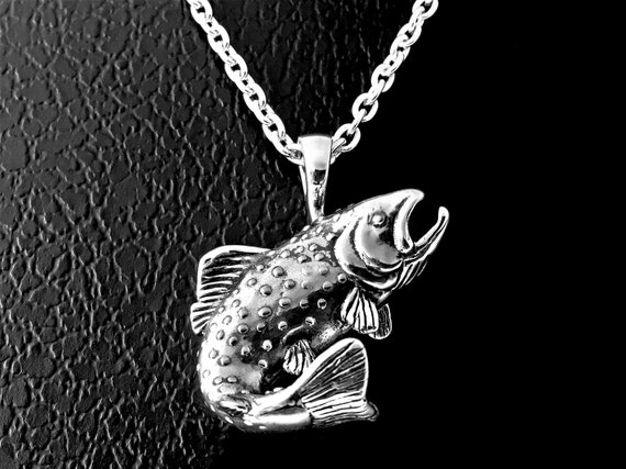 Silver Trout Necklace, Fish Jewelry, Trout Jewelry, Jewelry for Fishermen,  Trout Fishing Pendant, Wildlife Jewelry, Gift for Men -  Canada