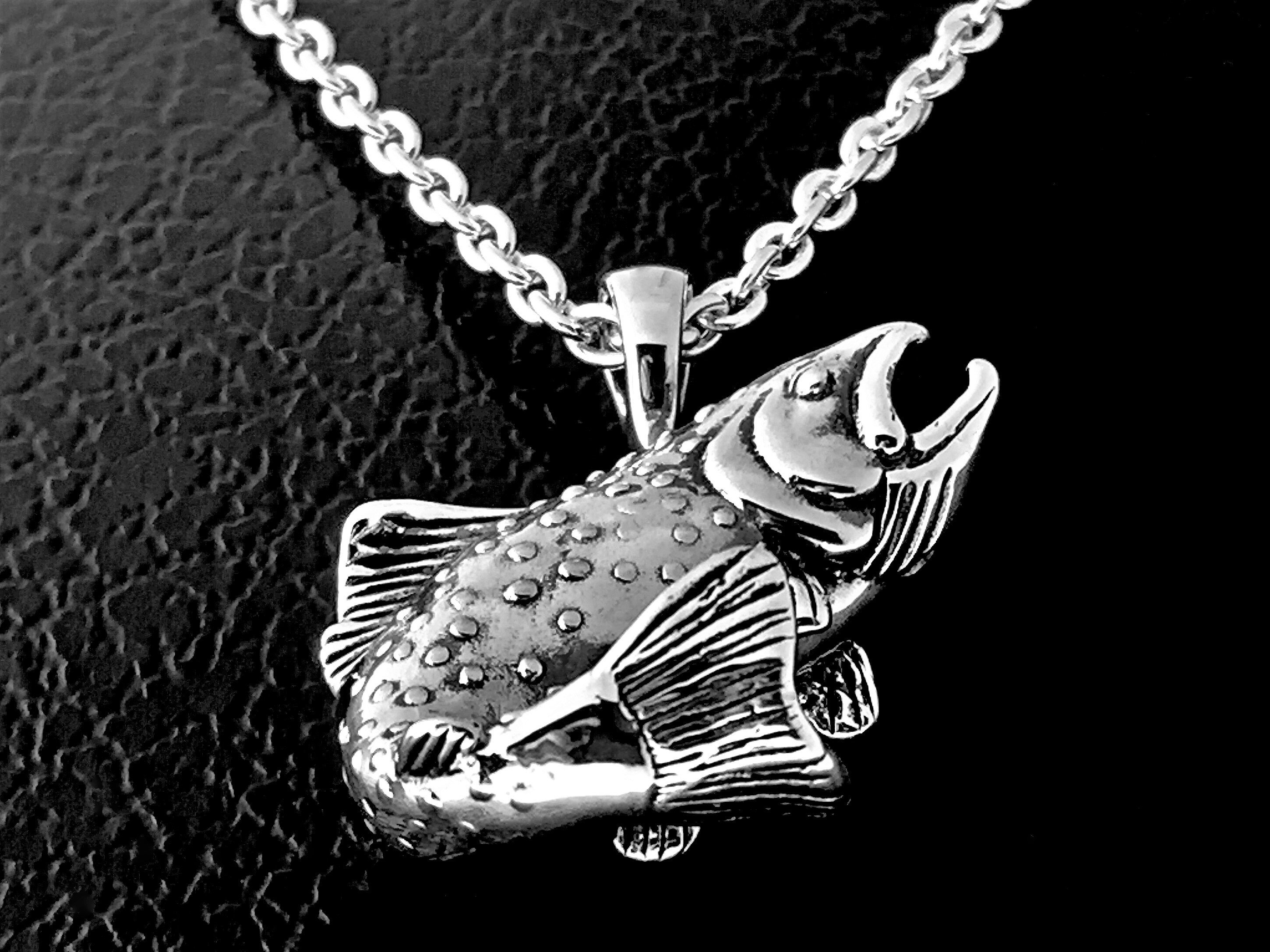 Silver Trout Necklace Fish Jewelry Trout Jewelry Jewelry Etsy