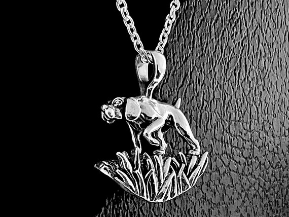 Silver Pointer Dog Necklace Hunting Dog Jewelry Bird Dog Pendant