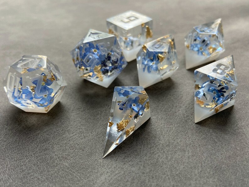 Flowers in Milk With Gold Fakes Shard D4 Fox Logo Dnd Dice Etsy