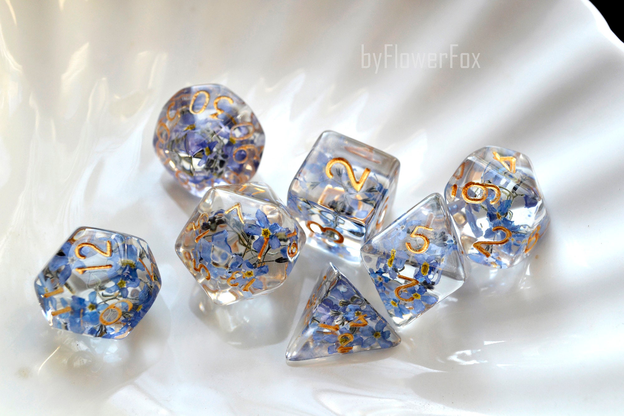 Flower dnd dice set Critical Role Floral resin polyhedral dice Etsy