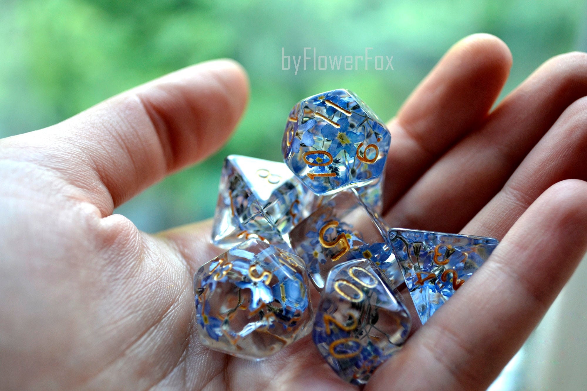 Flower dnd dice set Critical Role Floral resin polyhedral dice Etsy