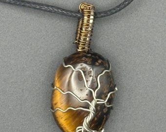 MoonoaK Tigers Eye Talisman | Handmade Wearable Gemstone Pendant