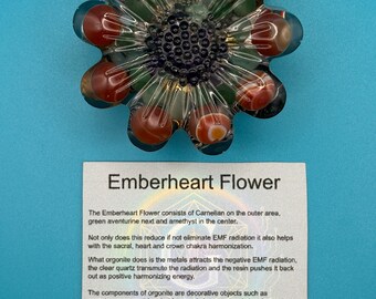 Emberheart Flower: Carnelian, Aventurine, Amethyst Chakra Harmonizer