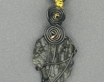 Moldavite Noctiflora Talisman | Handmade Gemstone Art Sculpture