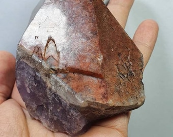 Auralite 23 ~ Red Hematite Amethyst Single Pointer w Record Keeper #3