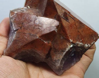 Auralite 23 ~ Red Hematite Amethyst Triple Pointer w Record Keeper #2