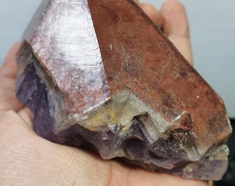 Auralite 23 ~ Red Hematite Amethyst Single Pointer w Record Keeper #5