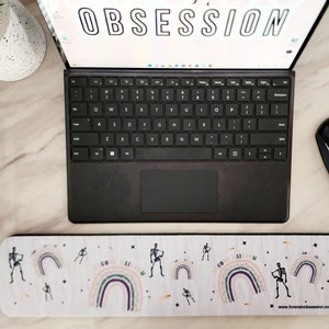 Keyboard Wrist Rest, Desk Accessories, Forensic Science, Thanatology, CSI, Forensic Scientists, Police, Office Decor, Skeleton, Rainbows