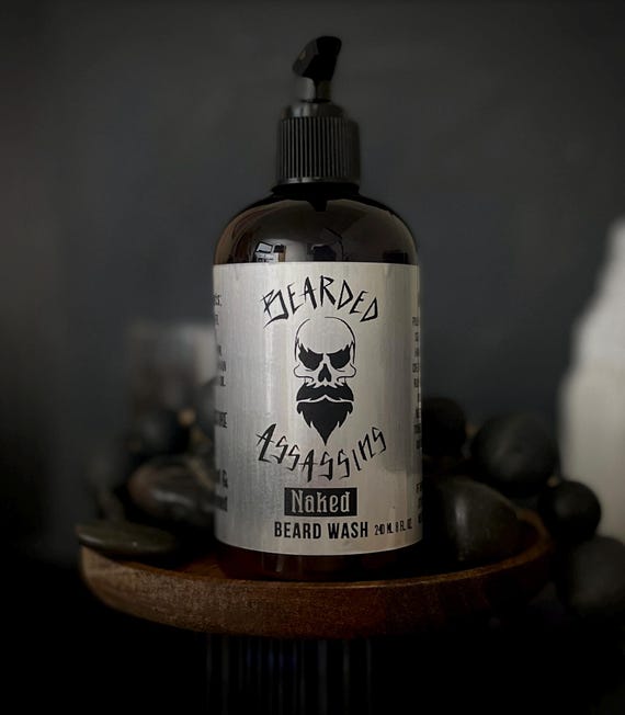 Fragrance Free NAKED Beard Wash | Handcrafted for Men with Beards | 8oz | 4oz | Gentle Beard Shampoo for Sensitive Skin