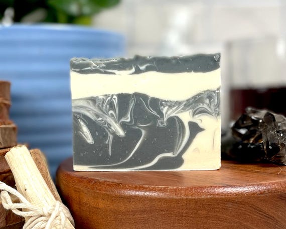 PIRATE'S LIFE Handmade Cold Process Soap 5oz | Bay Rum Scent | Black & White Swirl | Moisturizing Soap | Gift for Him | Classic Men's Scent