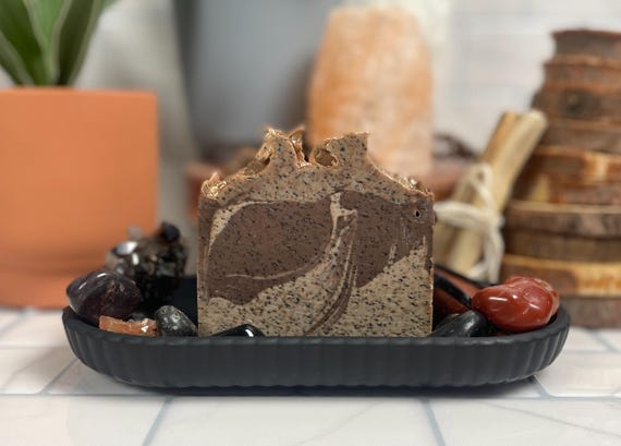 ENGLISH TOFFEE Handmade Cold Process Soap | Gourmand Vanilla Based Scent | Exfoliating Soap with Coffee Grounds