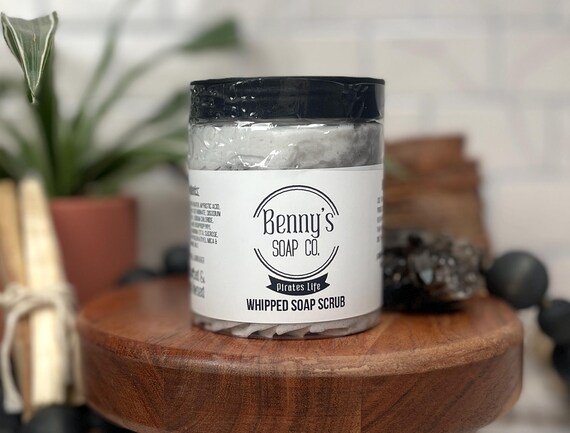 PIRATE'S LIFE Whipped Soap Scrub 6oz | Gentle Sudsy Scrub Exfoliator for Shower or Bath | Bay Rum Scent