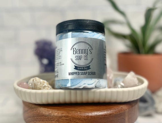 BEACH DAY Handmade Whipped Soap Scrub-Escape to a Tropical Vacation with this One Product! 6oz