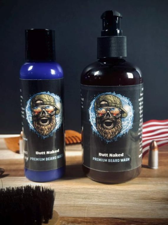 Fragrance Free NAKED Beard Wash | Handcrafted for Men with Beards | 8oz | 4oz | Gentle Beard Shampoo for Sensitive Skin