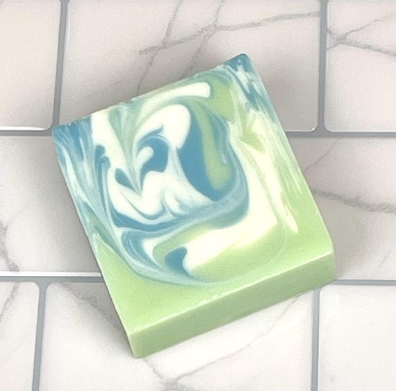 PARADISE Handmade Cold Process Soap 5oz | Tropical Citrus Scent | Moisturizing Soap | Gift for Her | Swirled Soap Design